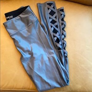 Bebe sport metallic silver leggings